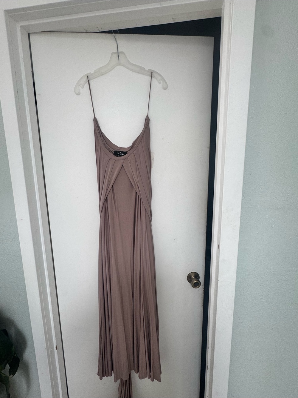 Lulu's Mauve/Taupe Maxi Wrap Dress